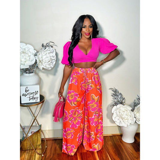 BLOOMING WIDE LEG PANTS