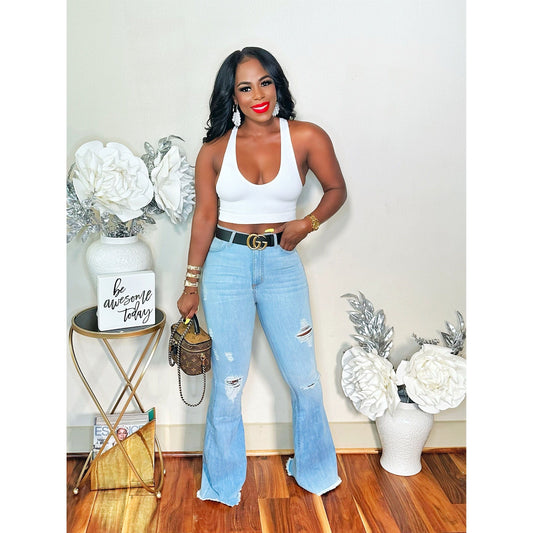 THE RIPPED UP BELL BOTTOM DENIM