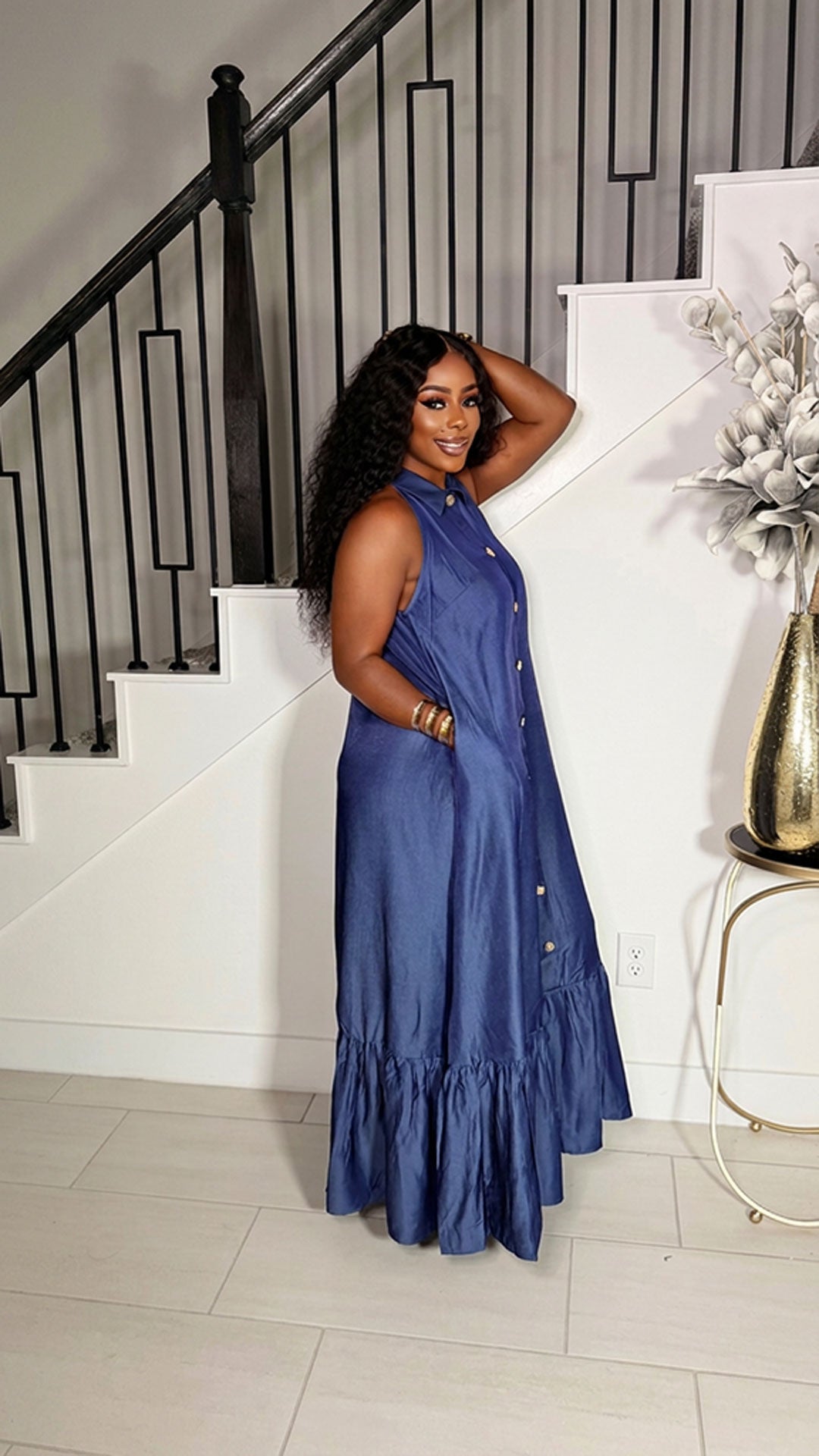 BLUSH blue maxi dress