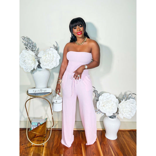 TUBE FLARE JUMPSUIT (DUSTY PINK)