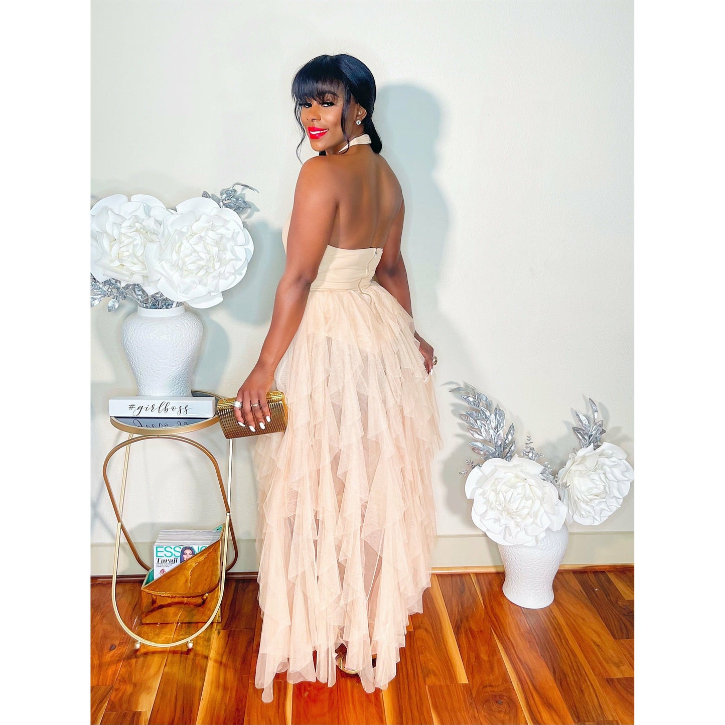 SHE'S EXTRA TULLE STATEMENT DRESS (BLUSH)