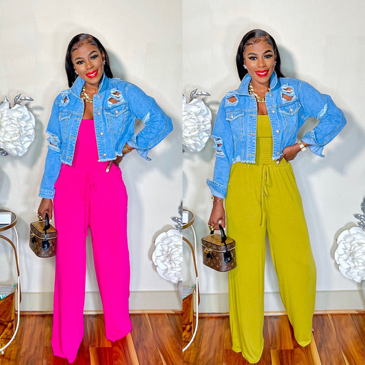 SWAG UP CROP DENIM JACKET