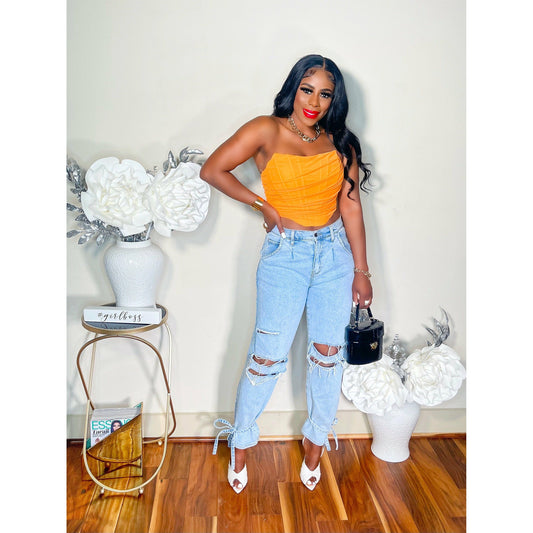 SHOW OUT CORSET TOP (ORANGE)