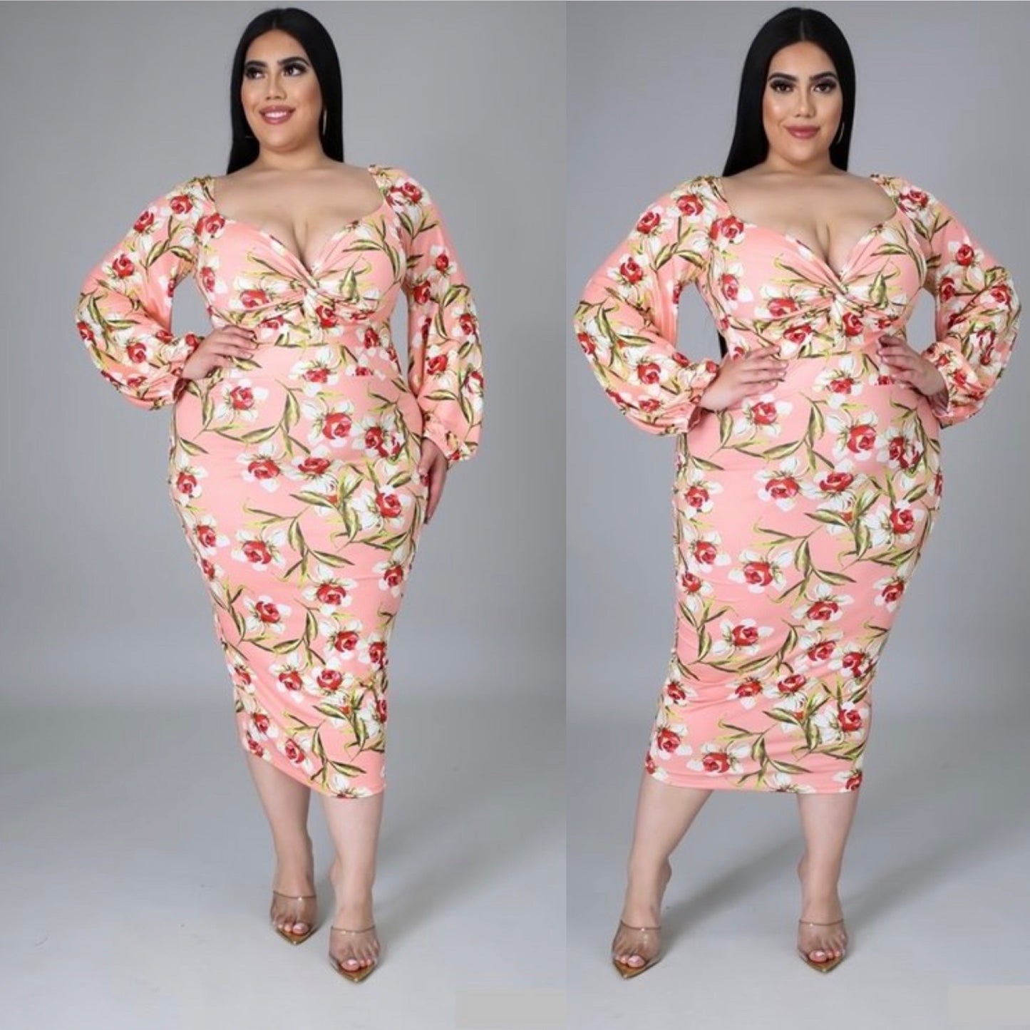 SHE'S SEXY MIDI FLORAL DRESS (SMALL TO 3XLARGE)